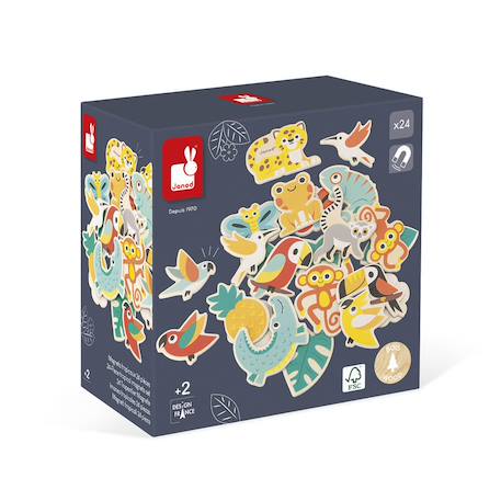Magnets tropicaux en bois fsc 24 pièces Jaune 5 - vertbaudet enfant 