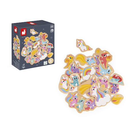 Magnets dinosaures en bois fsc 24 pcs Beige - Chantier+Beige - Ferme+Beige - Fruits et Légumes+Beige - Jardin+Beige - Licornes et Dragons+Beige - Marin+Orange 19 - vertbaudet enfant 