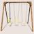 Portique en bois carré 3 agrès avec balançoire bébé et face à face pierre Marron 3 - vertbaudet enfant 