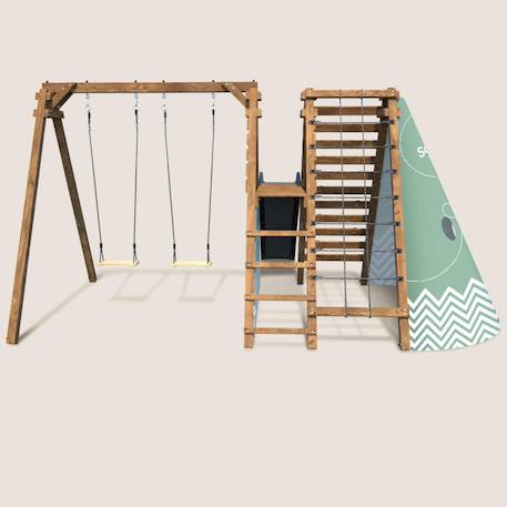 Aire de jeux avec tipi et toboggan apollon Marron 3 - vertbaudet enfant 