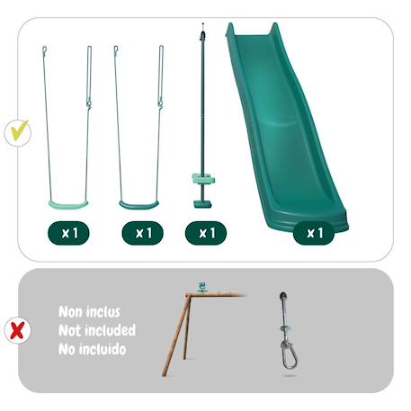 Set 4 agrès avec face à face et toboggan pour portique cocoon Vert 6 - vertbaudet enfant 