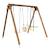 Portique en bois carré 3 agrès avec balançoire bébé et face à face pierre Marron 4 - vertbaudet enfant 