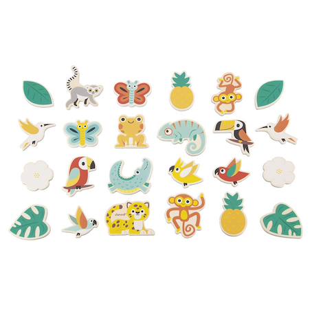 Magnets tropicaux en bois fsc 24 pièces Jaune 3 - vertbaudet enfant 