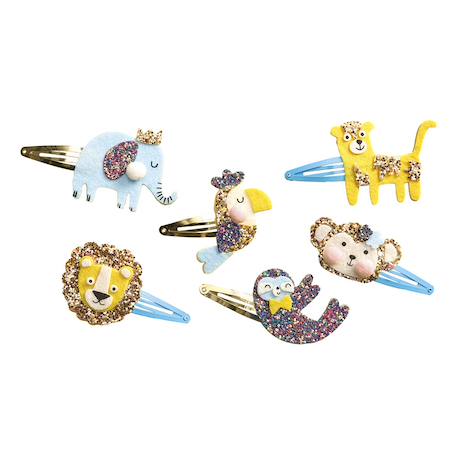 6 barrettes à créer animaux exotiques JAUNE 3 - vertbaudet enfant 