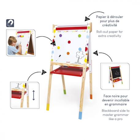 Tableau réglable en bois splash Rouge 3 - vertbaudet enfant 