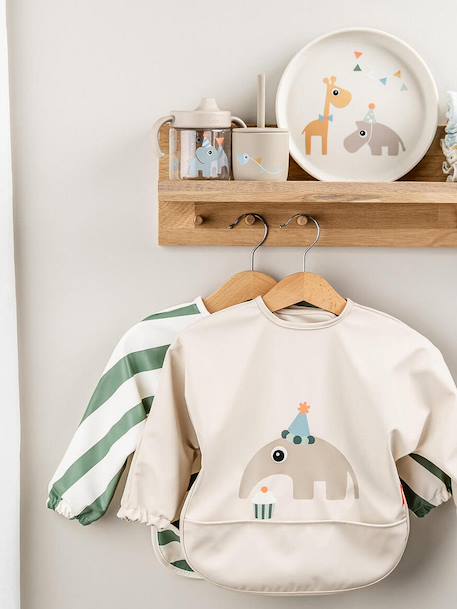 Bavoir à manches avec poche sable+vert 3 - vertbaudet enfant 