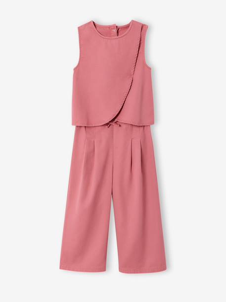 Ensemble pantacourt top croisé vieux rose 1 - vertbaudet enfant 