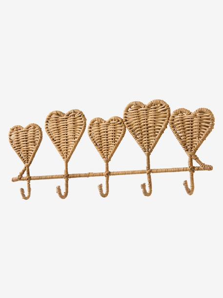 Patère cœurs rotin 5 crochets bois 3 - vertbaudet enfant 