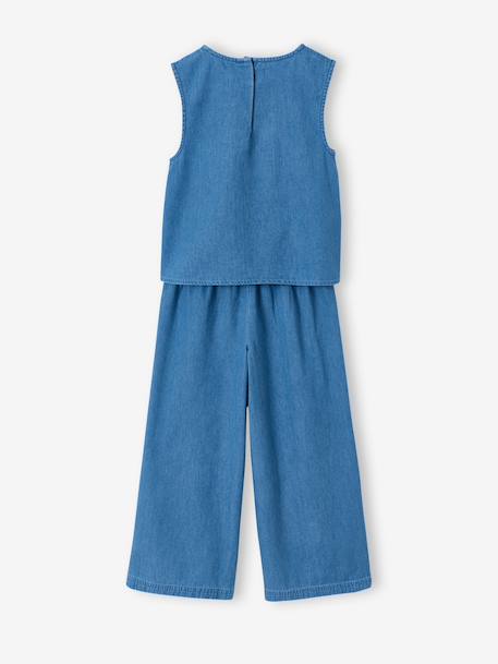 Ensemble pantacourt top denim léger bleu moyen 4 - vertbaudet enfant 