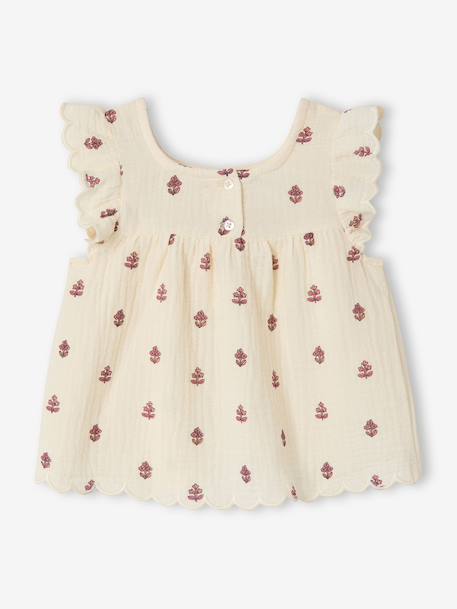 Blouse imprimée sans manche écru 2 - vertbaudet enfant 