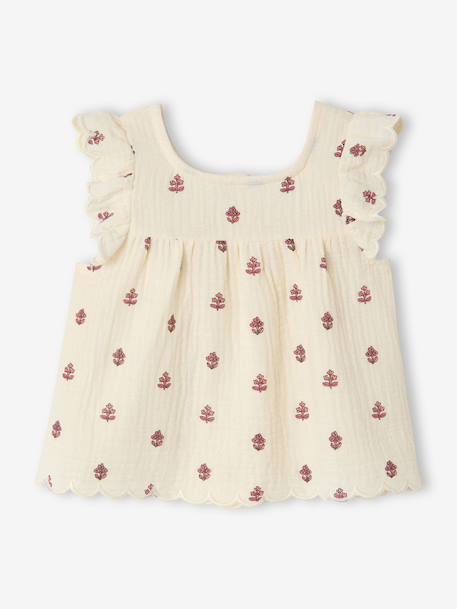 Blouse imprimée sans manche écru 1 - vertbaudet enfant 