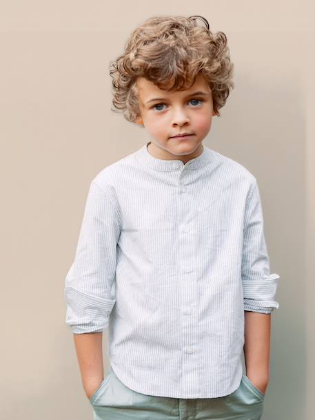 Chemise col mao garçon vert sauge 3 - vertbaudet enfant 