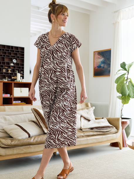 Robe longue grossesse allaitement beige 1 - vertbaudet enfant 