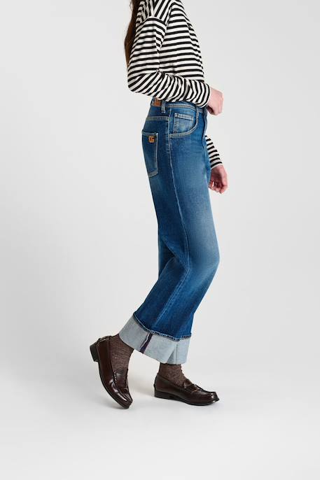 Jeans droite revers, longueur 34 Blue 3 - vertbaudet enfant 