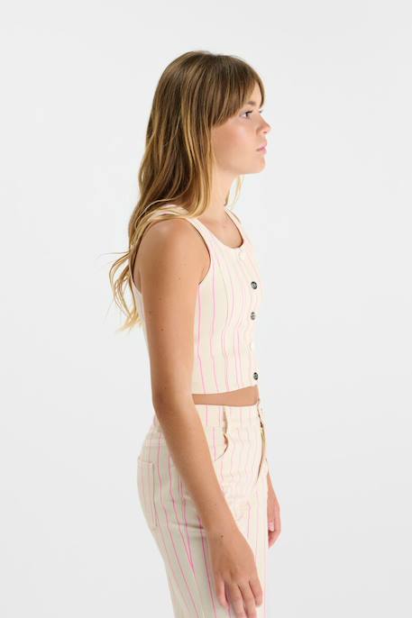 Top en jeans laifgi Pink fluo 3 - vertbaudet enfant 
