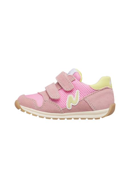 Sneakers en cuir et tissu sammy 3 vl. Beige-vert+Bleu foncé-orange+Céleste-jaune+Fuchsia-vert+Gris-bleu+Rose-fuchsia+Rose-jaune+Rouge-vert+Sage-rose 33 - vertbaudet enfant 