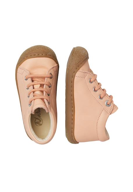 Chaussures premiers pas en cuir cocoon Pêche- 4 - vertbaudet enfant 