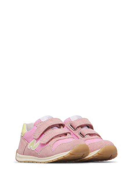 Sneakers en cuir et tissu sammy 3 vl. Beige-vert+Bleu foncé-orange+Céleste-jaune+Fuchsia-vert+Gris-bleu+Rose-fuchsia+Rose-jaune+Rouge-vert+Sage-rose 32 - vertbaudet enfant 