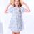 Robe cérémonie  fleurie   à manches papillon  butterfly Bleu clair 2 - vertbaudet enfant 