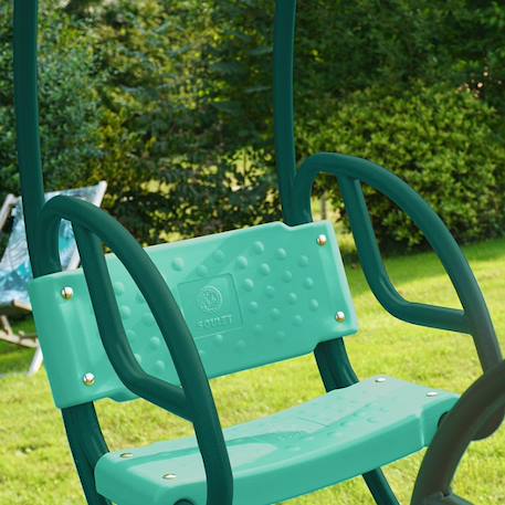 Balancelle face à face double pour portique bois rond Vert olive 5 - vertbaudet enfant 