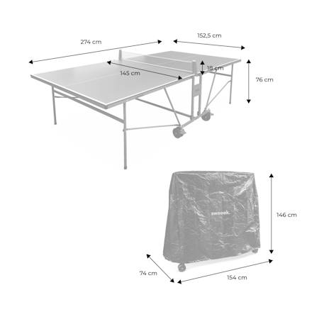 Table de ping pong indoor, avec 2 raquettes et 3 balles, utilisation intérieure + housse en pvc Bleu+Gris 11 - vertbaudet enfant 