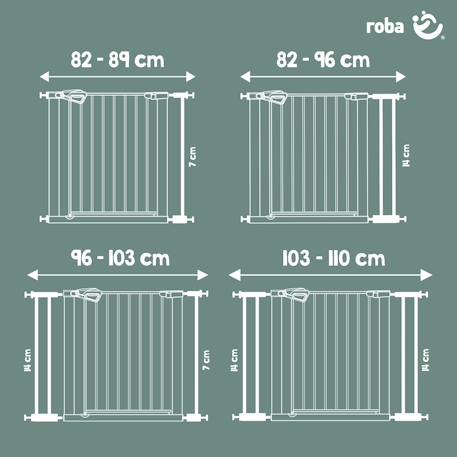 Barrière de sécurité extensible en métal sans perçage easysafe+ Blanc+Noir 4 - vertbaudet enfant 
