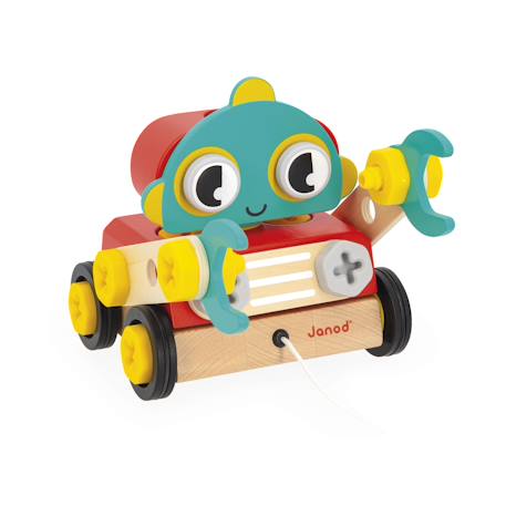 Robot à construire en bois 2 en 1 Rouge 5 - vertbaudet enfant 
