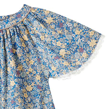 Robe cérémonie  fleurie   à manches papillon  butterfly Bleu foncé 2 - vertbaudet enfant 