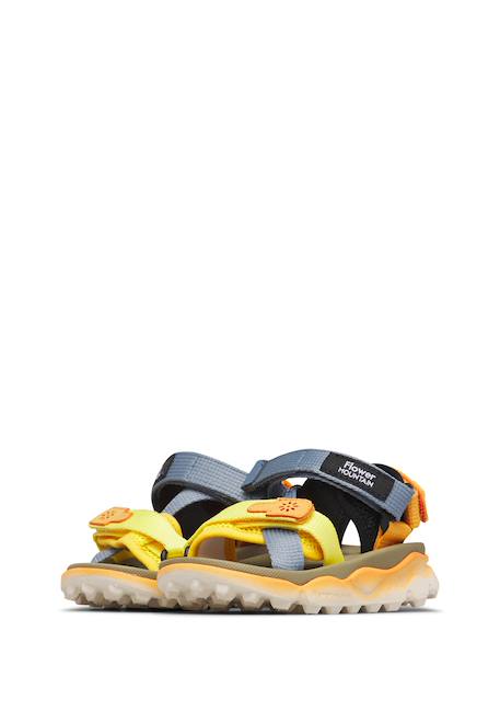 Sandales en simili cuir et tissu nazca 2 junior. Citrouille-vert+Rose poudré-blanc 5 - vertbaudet enfant 