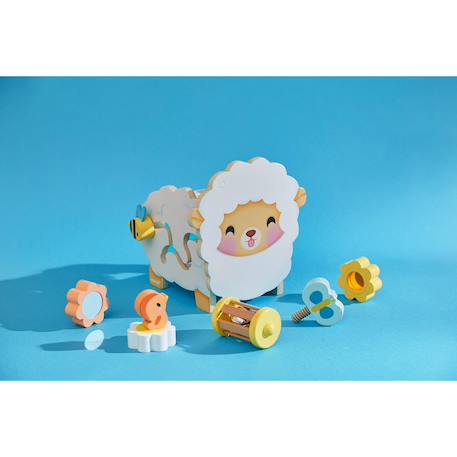 Cube multi-activités en bois Blanc 1 - vertbaudet enfant 