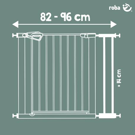 Extension 14 cm pour barrière de sécurité en métal easysafe+ Blanc+Noir 3 - vertbaudet enfant 