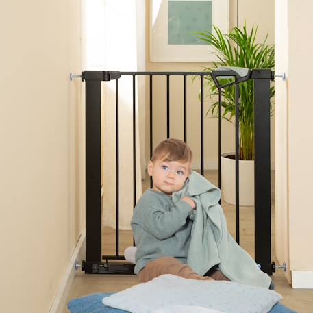 Barrière de sécurité extensible en métal sans perçage easysafe+ Blanc+Noir 8 - vertbaudet enfant 
