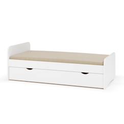 Chambre et rangement-Lit gigogne avec matelas bois massif talia