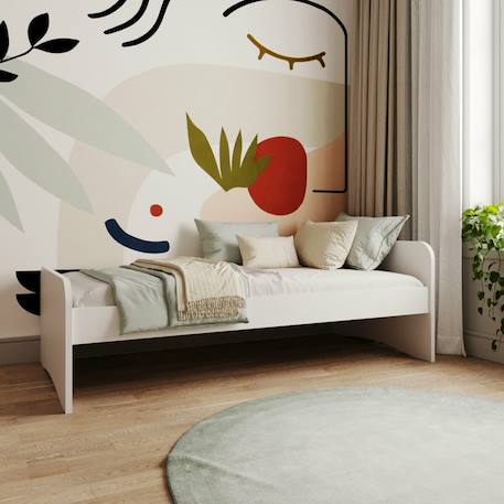 Pack lit avec matelas bois massif talia Blanc+Bois 3 - vertbaudet enfant 