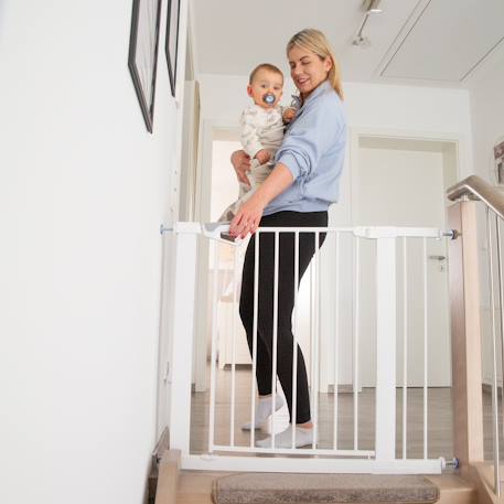 Barrière de sécurité extensible en métal sans perçage easysafe+ Blanc+Noir 6 - vertbaudet enfant 