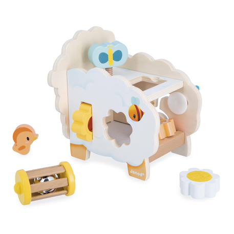 Cube multi-activités en bois Blanc 4 - vertbaudet enfant 