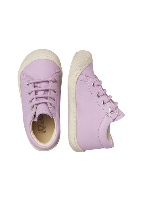 Chaussures premiers pas en cuir cocoon Blanc-+Cognac-+Lilas-blanc 14 - vertbaudet enfant 