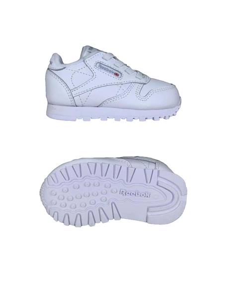 Baskets classic leather – style épuré junior Blanc 3 - vertbaudet enfant 