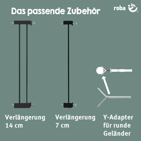 Barrière de sécurité extensible en métal sans perçage easysafe+ Blanc+Noir 11 - vertbaudet enfant 