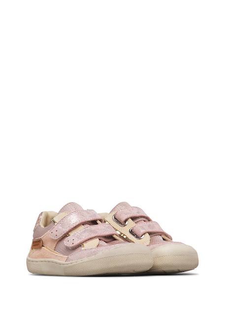 Chaussures en cuir et tissu kesy vl Rose-beige 2 - vertbaudet enfant 