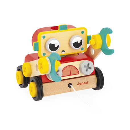 Robot à construire en bois 2 en 1 Rouge 3 - vertbaudet enfant 