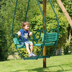 Balancelle face à face double pour portique bois rond  - vertbaudet enfant