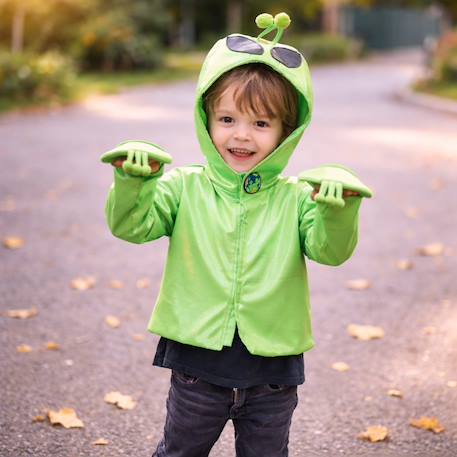 Déguisement enfant veste alien à capuche Vert 1 - vertbaudet enfant 