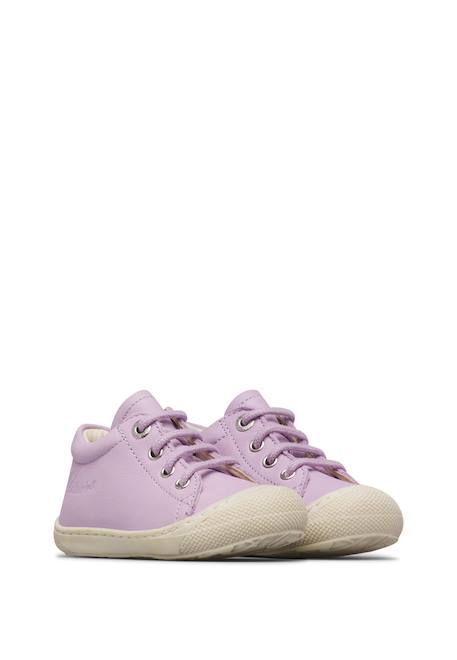 Chaussures premiers pas en cuir cocoon Blanc-+Cognac-+Lilas-blanc 12 - vertbaudet enfant 
