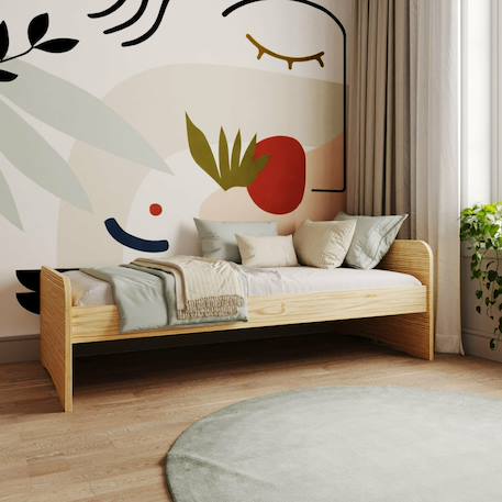 Lit bois massif talia Blanc+Bois 7 - vertbaudet enfant 