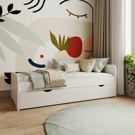 Lit gigogne bois massif talia Blanc+Bois 3 - vertbaudet enfant 