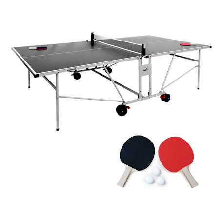 Table de ping pong indoor, avec 2 raquettes et 3 balles, utilisation intérieure + housse en pvc Bleu+Gris 8 - vertbaudet enfant 