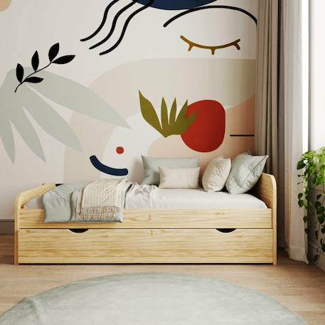Lit gigogne avec matelas bois massif talia Blanc+Bois 9 - vertbaudet enfant 