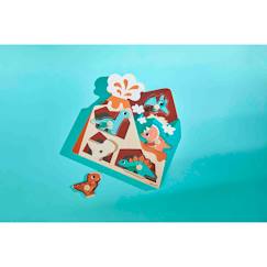 Puzzle sonore en bois les dinossaures 5 pcs  - vertbaudet enfant