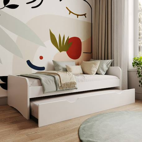 Lit gigogne bois massif talia Blanc+Bois 6 - vertbaudet enfant 